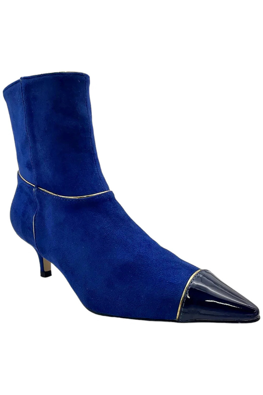 Things II Come Women's Jaimee Luxurious Kitten Boots Navy Blue - Medium